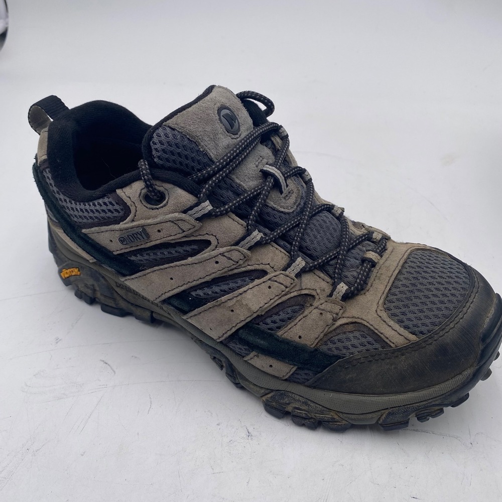 Merrell Moab 2 Waterproof Hiking Shoes Mens 7.5 Granite Gray Suede Vibram J06031